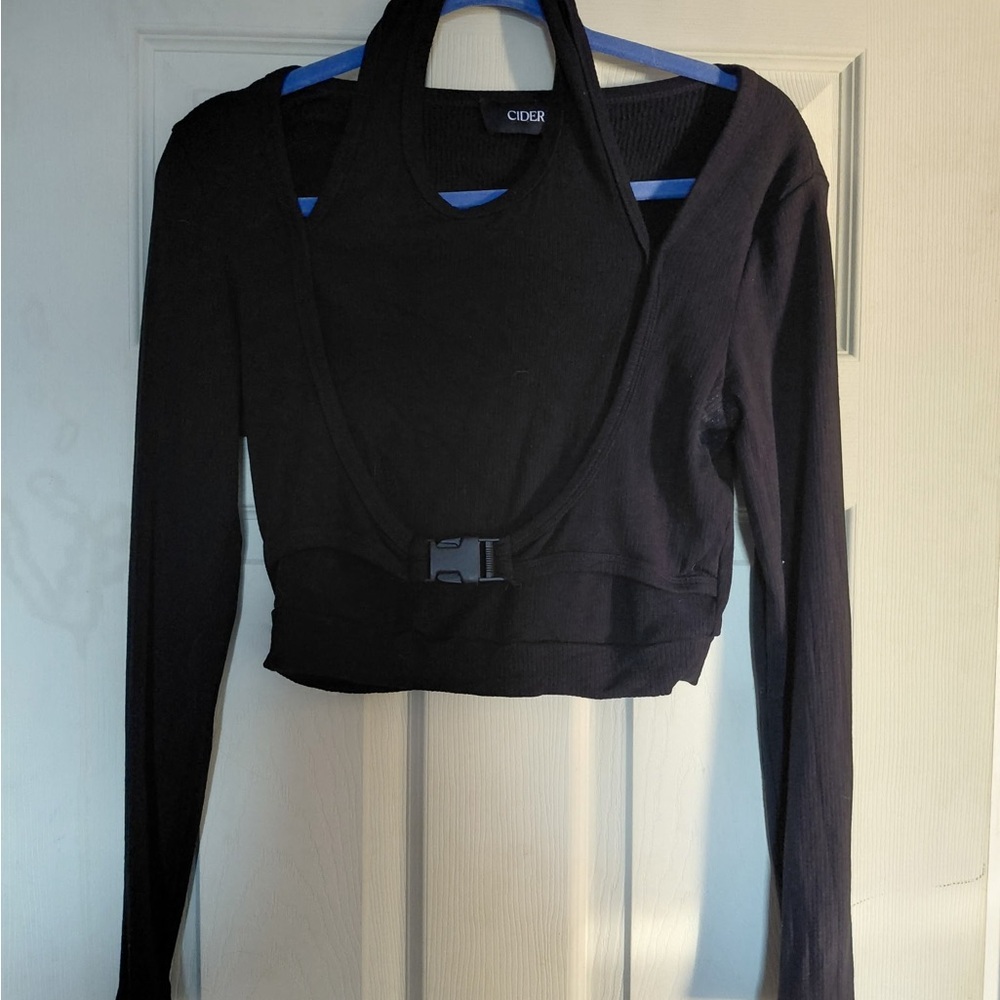 Cider Black Long Sleeve Women's Top